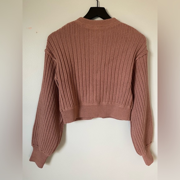 NWT FREE PEOPLE ALL YOURS CARDI SIZE SMALL MAUVE CARDIGAN SWEATER - Picture 5 of 7